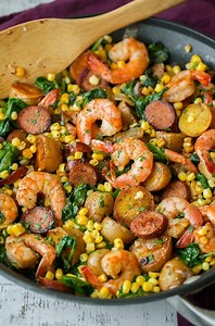 SHRIMP BOIL SKILLET! So easy and sure to please!! Why boil when you can sauté and get more browned flavor? RECIPE: http://www.cookingclassy.com/shrimp-boil-skillet/ | Cooking Classy