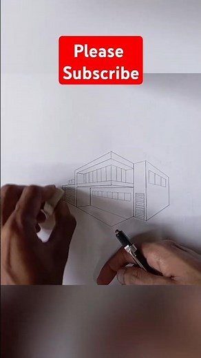 how to draw a house using 2-point perspective #art #pencil2d #drawing #d2draw #sketch #artwork