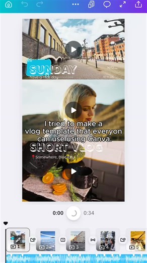 Brand Designer & Video on Instagram: "New video template for vlog trip or any adventure! . Comment "WANT" and i'll send you the link! ✈️ Or you can access it in link in my bio! . #canva #canvaedit #videoedit #videoeditor #videovlogtemplate #videotemplate"