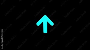 Pointing down arrow animation, arrow animation on the green transparent background