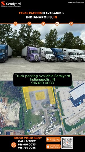 🚛 Truck Parking in Indianapolis, IN! 📍 10300 Pendleton Pike ✔️ Spacious spots for all truck sizes ✔️ 24/7 access, gated & camera monitored ✔️ No hidden fees 📲 Book now with the Semiyard App and park with confidence! #truckparking #indianapolistruckparking #securetruckparking #semiyard #monthlytruckparking #truckdriversofinstagram #truckparkingnearme #truckinglife #cdl #cdldriver #indiana #indianapolisindiana #cdllife | Semiyard Truck Parking