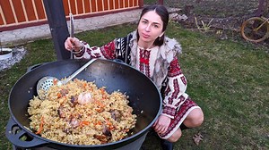51K views · 1.3K reactions | Crimean Tatar dishes with lamb. Woman is cooking TRADITIONAL Pilaf and chebureks in village. Like, comment and share! Subscribe to Authentic Food in Ukraine Knife from Denys Mostovych https://www.facebook.com/profile.php?id=100012979624689 #cooking #village #pilaf #lamb #mutton #wild #nature #food #recipe #meat #plov #cook #dish #chef #natural #crimean #crimean #asmr #traditional #homemade | Authentic Food in Ukraine | Facebook