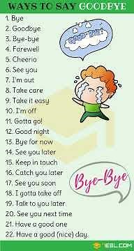 22 Fun Ways to Say GOODBYE in English! #LearnEnglish #EnglishPhrases #Goodbye #7esl