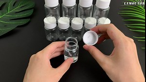 Lamoutor 30Pcs Clear Pill Bottle Plastic Medicine Bottle Empty Reagent Chemical Containers with Caps for Liquid Solid Powder Medicine 30ML