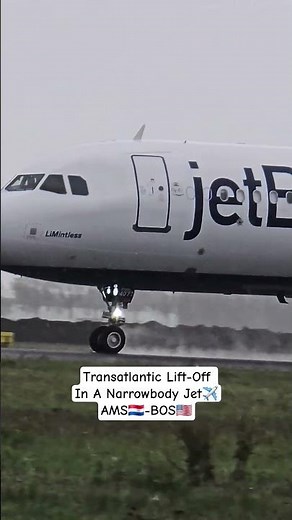 JetBlue A321neo LR Takeoff From Amsterdam To Boston 🇳🇱✈️🇺🇸 #planespotting