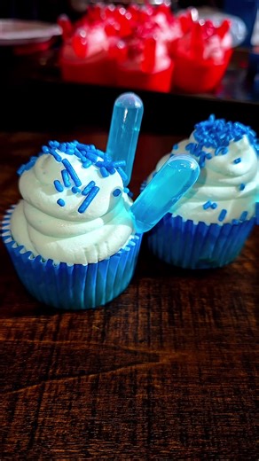Blue Raspberry Icee flavored cupcakes and Cherry Icee flavored cupcakes $3 today.