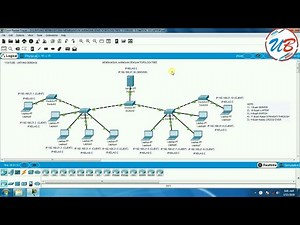 cara membangun jaringan jenis topologi tree, 1 server, 5 switch, 10 laptop pada cisco packet tracer
