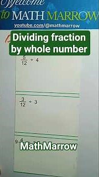 How to divide fraction by a whole number #MathMarrow #division #reducing