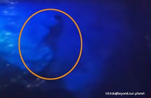 突然青く光った海の中でヒトガタの物体が動き出す。これが水棲型エイリアンなのか？ | カラパイア