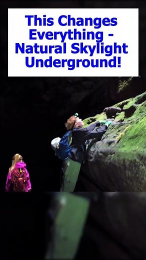 The Skylight Inside Ape Cave | Light Breaks Through the Lava Tube