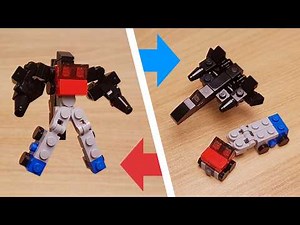 Mini LEGO brick trailer truck and fighter jet transformer robot - Thunderbolt #LEGO #MOC