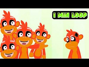 [1 MINUTE LOOP] Five Little Monkeys Jumping on the Bed 🐒🎵 Fun Sound Variations Remix Nursery Rhymes