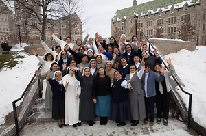 3.3K views · 184 reactions | The sisters in our US-Latin American Sisters Exchange Program took a break from their studies at Boston College this week to enjoy the winter weather in New England! The sisters are currently taking part in a Leadership Institute at Boston College - Woods College of Advancing Studies where they will engage in coursework in intercultural communication, philanthropy, grant writing and leadership. | Catholic Extension Society | Facebook