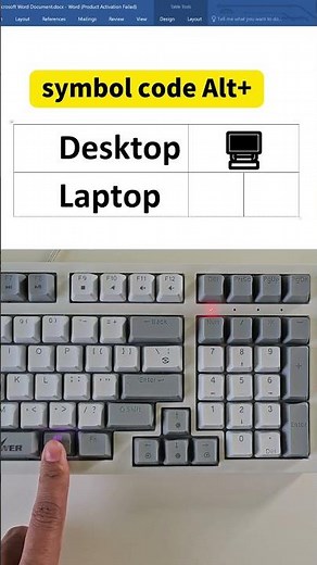 laptop symbol code in Word