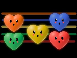 Baby Bear | Dancing Colorful Hearts | Relaxing Sensory Video for Babies