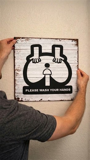 Please Wash Your Hands | Funny Bathroom Sign | Metal Sign