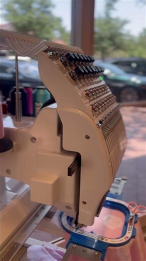 Live Embroidery at LoveShackFancy with the Butterfly MiNi 💕🧵