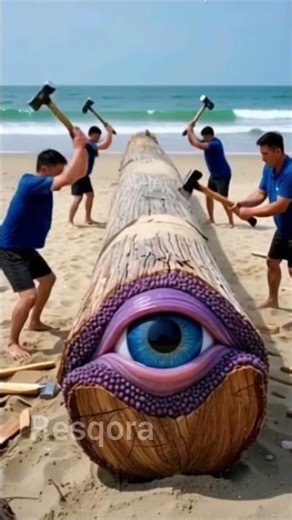 #Rescue octopus 🐙 from giant log