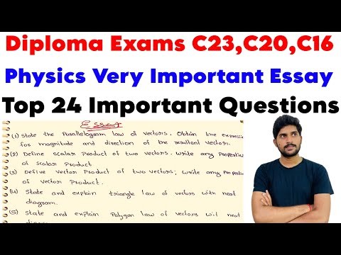 Physics Very Important Essay Questions | Top 24 Important Questions | Diploma Exams C23,C20,C16 | ap