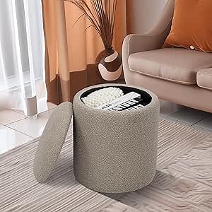 Ottoman with Soft Padded Seat, Storage Vanity stools for Makeup,Modern Upholstered Footrest Stool Ottoman Foot Stool for Living Room, Bedroom