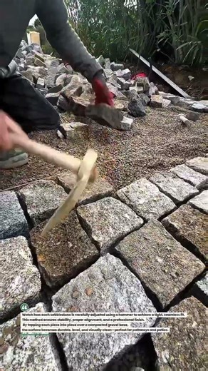 Perfect Cobblestone Fit Trick 🔨🧱 #Masonry #DIY #Construction
