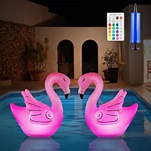 Amazon.com : TOPBOYTOE Floating Pool Lights, Flamingo Solar Pool Lights with Remote, Inflatable Waterproof LED Lights, Above Ground Pool Lights for Outdoor Swimming Pool Party Garden Pond Patio Wedding (1PCS) : Patio, Lawn & Garden