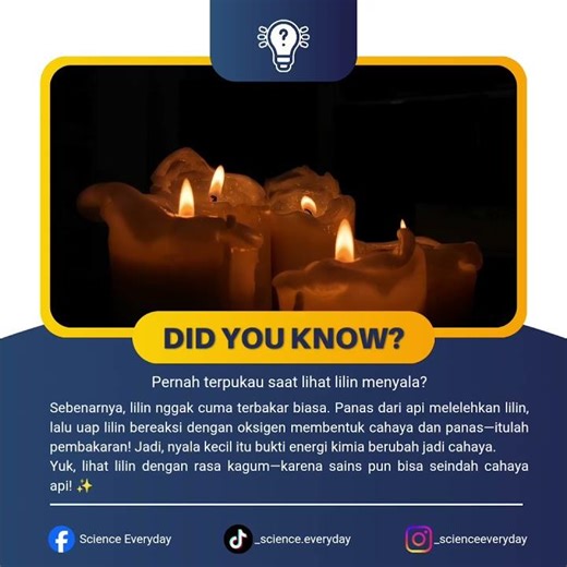 Pernah terpukau saat lihat lilin menyala?