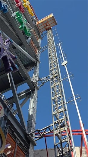 Construction-style elevators on a giant slot machine #elevator #liftselevators