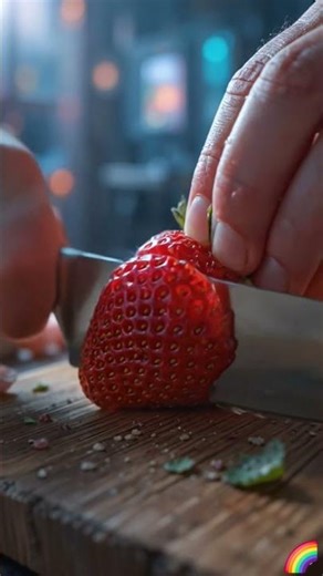 strawberry cutting...