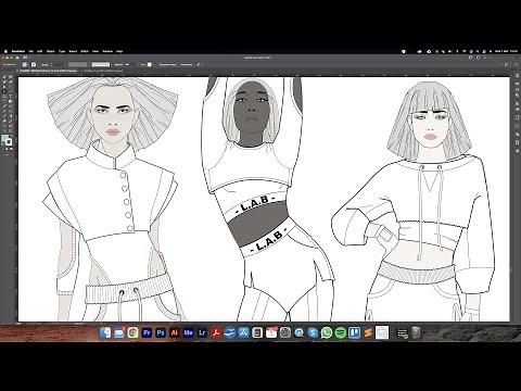 DIGITAL FASHION ILLUSTRATION in Adobe Illustrator Part 5 - Digitise Your Hand-Drawn Sketches