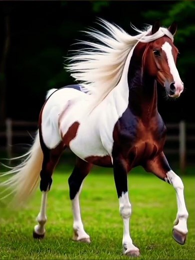 Stunning Pinto Horse Galloping in Slow Motion - Equine Beauty! ✨🐎