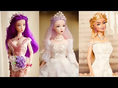 Barbie Doll Wedding Dresses 👗 DIY Barbie Clothes Life Hacks 🤗 Barbie Tutorial