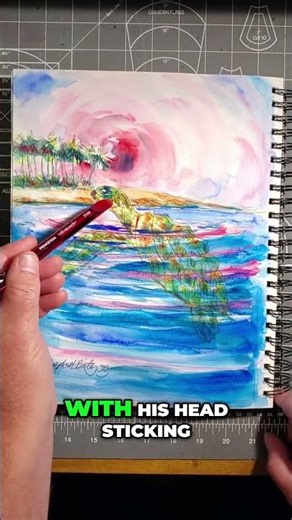 Making A Sea Turtle Swim in Water Using Watercolors!