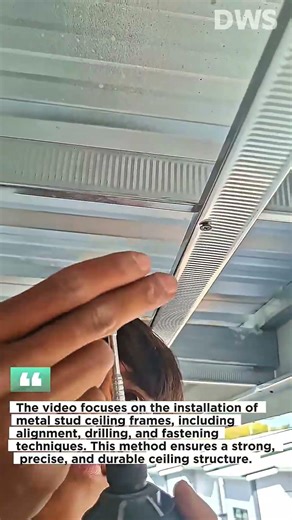 Lightweight Steel Ceiling Frame Installation | Metal Stud Construction Process