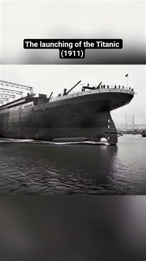 The launching of the Titanic, 1911
