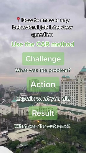 CAR method. One technique to guide you on how to answer behavioral questions. Interview tips. 💯 #job #jobs #jobsearch #jobhunt #jobfair #jobseekers #jobalert #jobreels #interview #interviewtips #interviewing #interviewprep #interviewskills #bpo #bpoph #bposervices #BPOLife #BPOJobs #BPOhiring #callcenter #callcenterlife #callcenterph #callcenterservices #CallCenterJobs #CallCenterAgent #fbreels #fbreelsvideo #fyp | Maldita Wanders