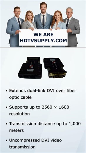 Avenview FO-DVI-DL-1000M Dual Link DVI Extender over 2 SC Fiber Cable
