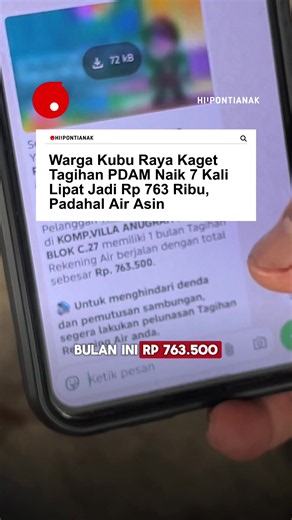 Auto ngecek tagihan di rumah😭 #hipontianak #foryourpage #kuburaya #pdam #airasin