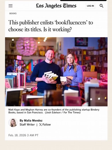 Bindery Books: Indie Publishing Spotlight in The LA Times