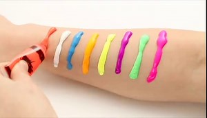 8 Colors UV Body Paint Set, Glow in The Dark Neon Face & Body Paint-0.34oz with 1 Color Palette, 6 Brushes and 2 Reusable Stencils, Fluorescence Paint for Party, Halloween