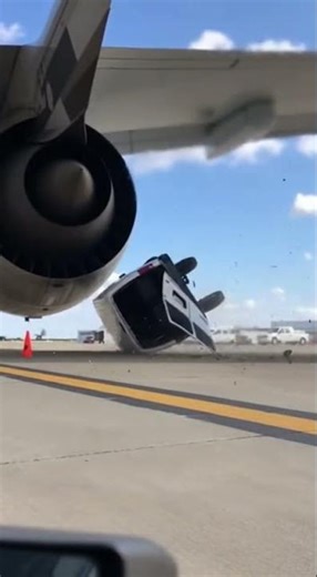 3-Ton Van Flipped by Jet Engine Blast