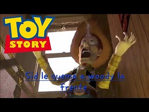 Toy Story 1 Sid quema a Woody