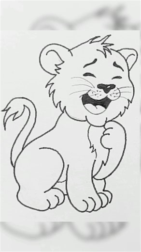 An easy method to draw Lion ! Lion Drawing easy 🦁✍️ #drawingtutorial #pencildrawing #sketch #shorts