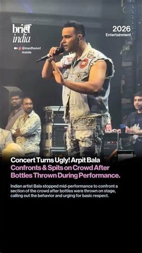 Arpit Bala Confronts Crowd After Bottles Thrown During Performance.