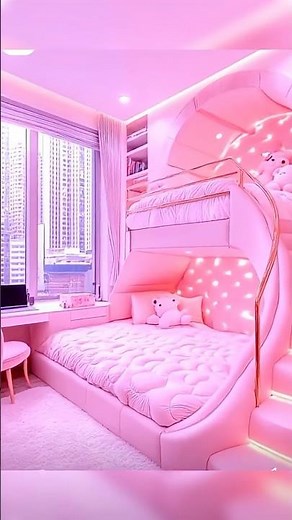 Pink Bunk Bed with slide || Secret room ✨#pinkbunkbed#pinkbunkbedwithslide#secretroom#howto