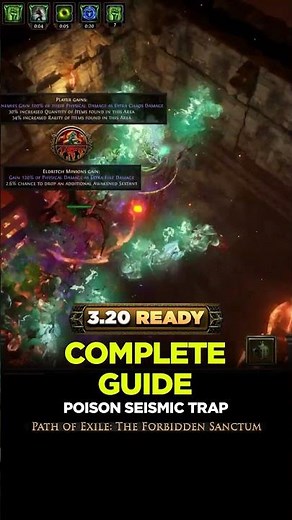 3.20 BEST BOSSER BUILD - POISON SEISMIC TRAP - BUILD GUIDE | PoE Builds | #shorts #poe #pathofexile
