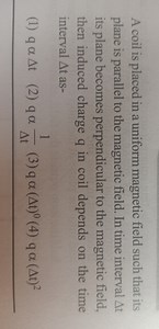 A coil is placed in a uniform magnetic field such that its plan... | Filo
