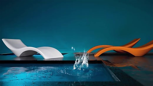 Factory Fiberglass Outdoor Furniture Hotel Outdoor in Pool Lounge Chair Sun Lounger Garden Plastic in Water Lounge Chairs