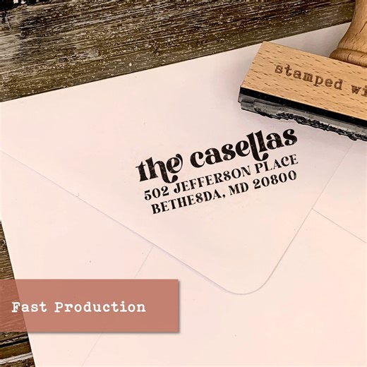 Personalized Return Address Stamp, Custom Wood Handle or Self-inking - Etsy