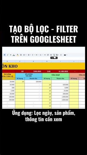 TẠO BỘ LỌC - FILTER TRÊN GOOGLE SHEET VÔ CÙNG ĐƠN GIẢN!